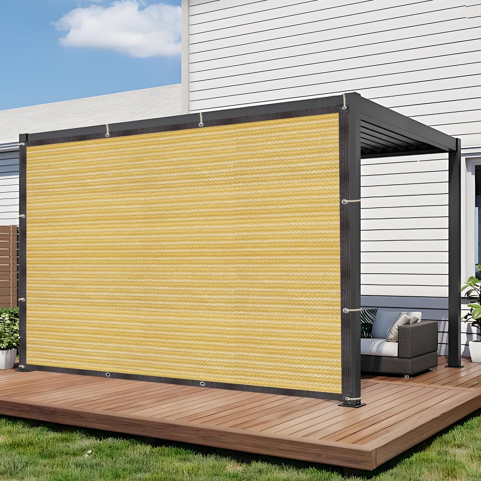 Toldo rectangular de sombra, protección solar, protección contra la intemperie, red de sombra 90%, para jardín, invernadero, patio, terraza y camping