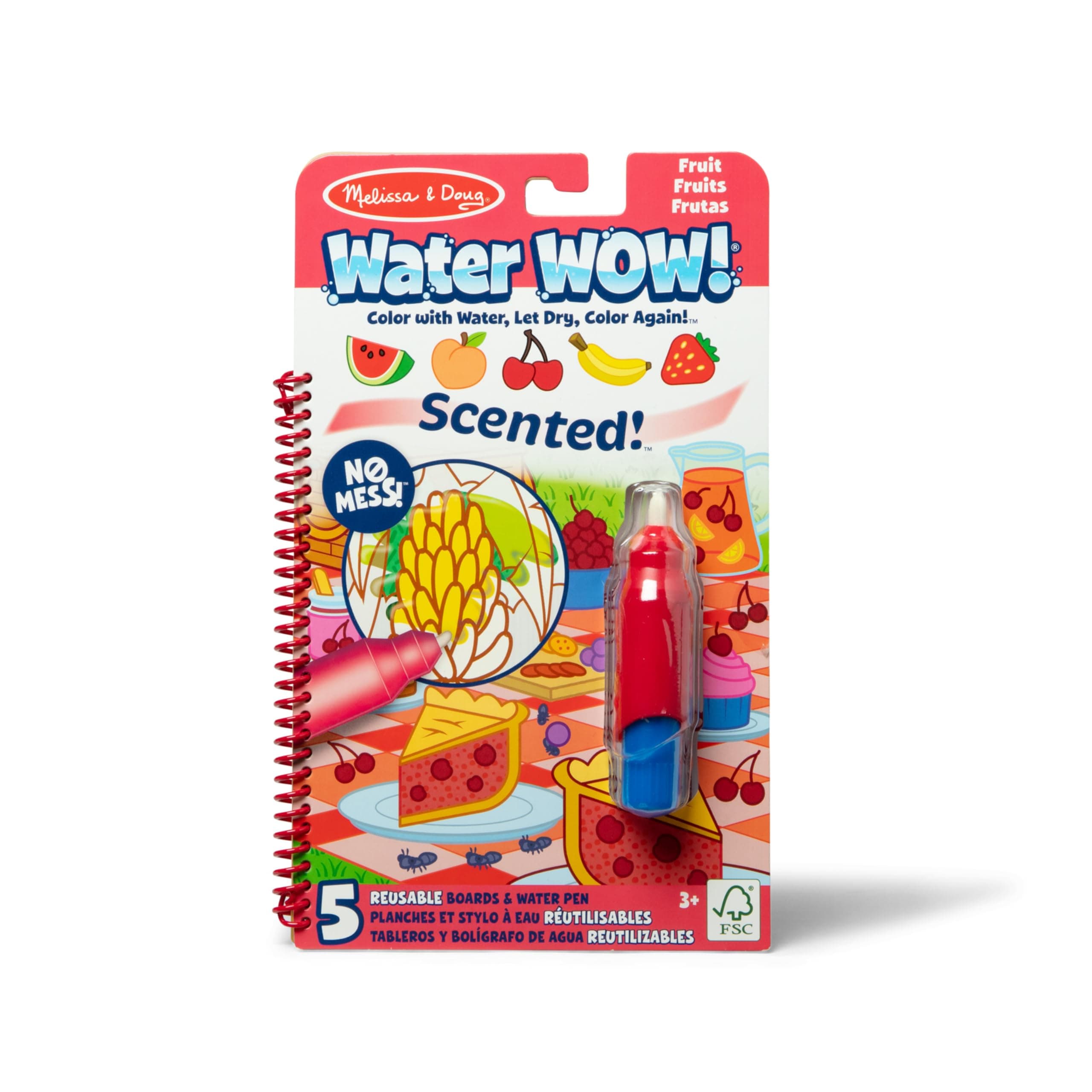 Melissa & Doug Scented Water Wow Wiederverwendbares wasseraktiviertes Aktivitätenblock-Reisespielzeug – Früchte
