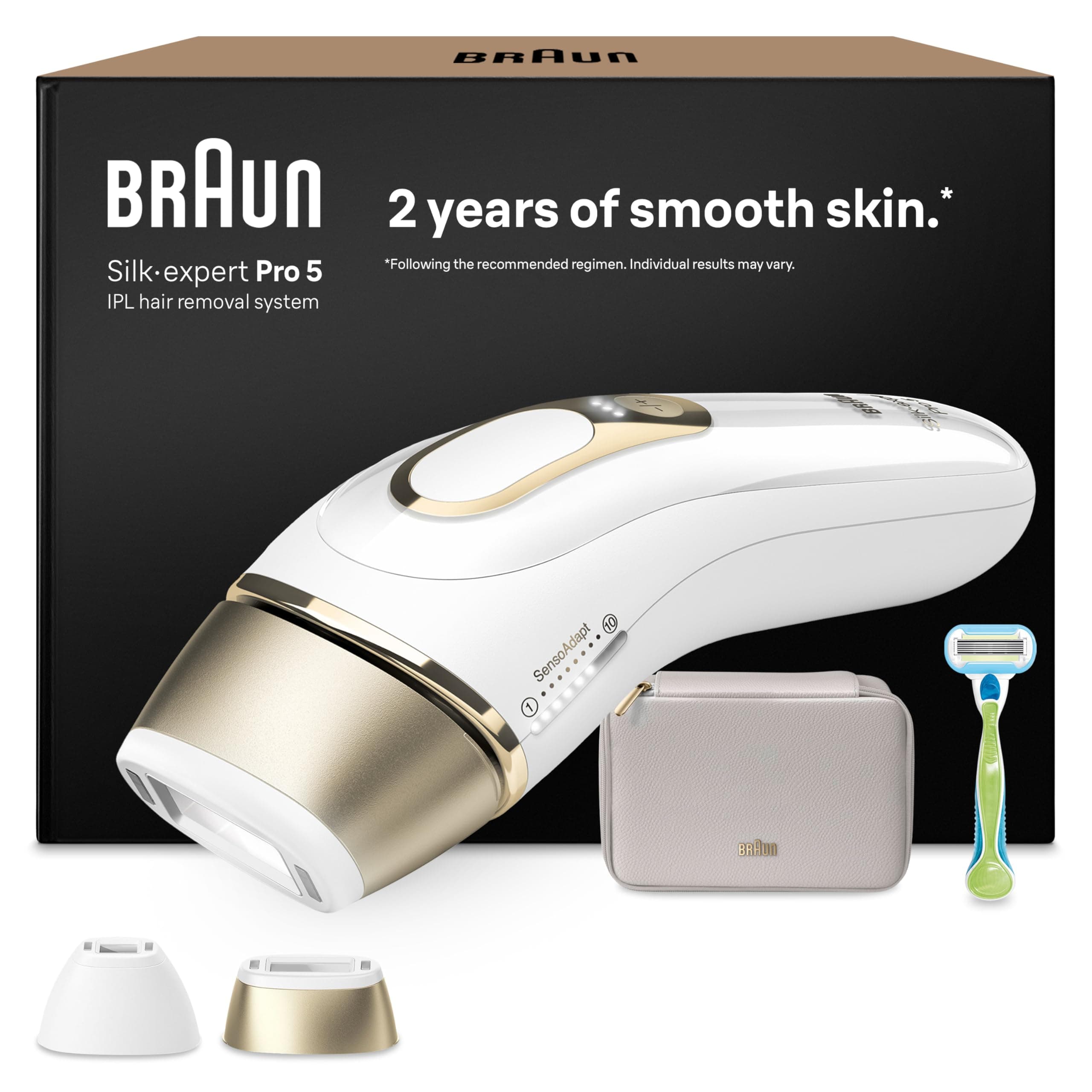 Braun Silk·expert Pro 5 Epilatore Luce Pulsata, Depilatore Corpo Donna, Alternativa al Laser Peli, Con Custodia, Rasoio Donna Venus, 2 Testine, Luce Pulsata Braun, Idea Regalo, PL5152