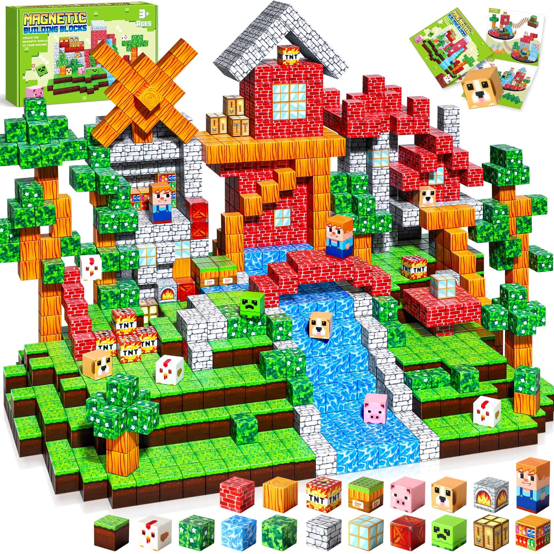 COOLJOYA Construction Magnetique Enfant Cube Magnétique, Jeu Aimant Magnetic avec Jeux Aimants Magnetique, Jouet Éducatif Montessori pour Enfants 3 4 5 6 7 8 9 10 Ans Cadeau Créatif