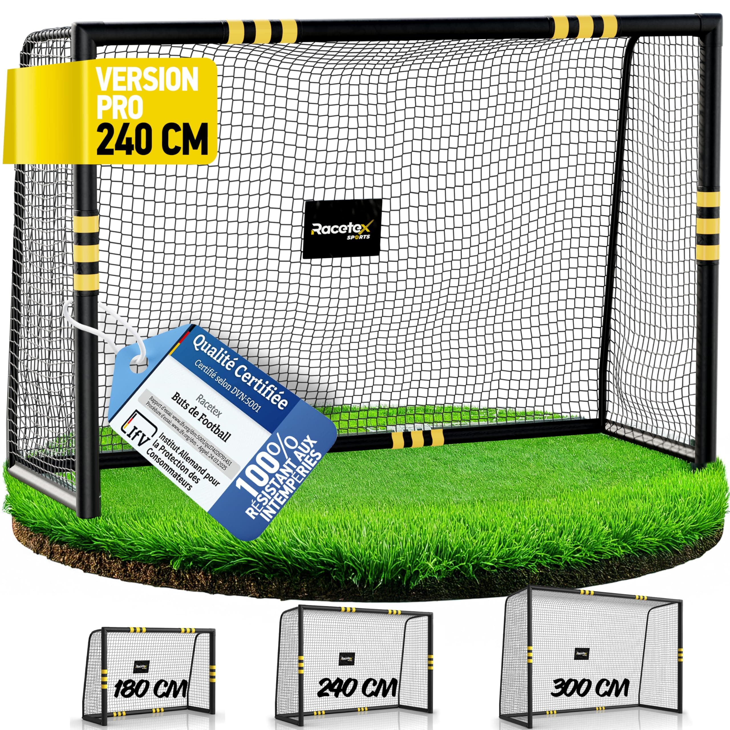 Racetex Cage de Foot Enfant Exterieur [revêtement Anti-Rouille] - But de Foot Enfant Exterieur incluant des ancrages - But de Foot Exterieur avec Rembourrage - Cage de Foot