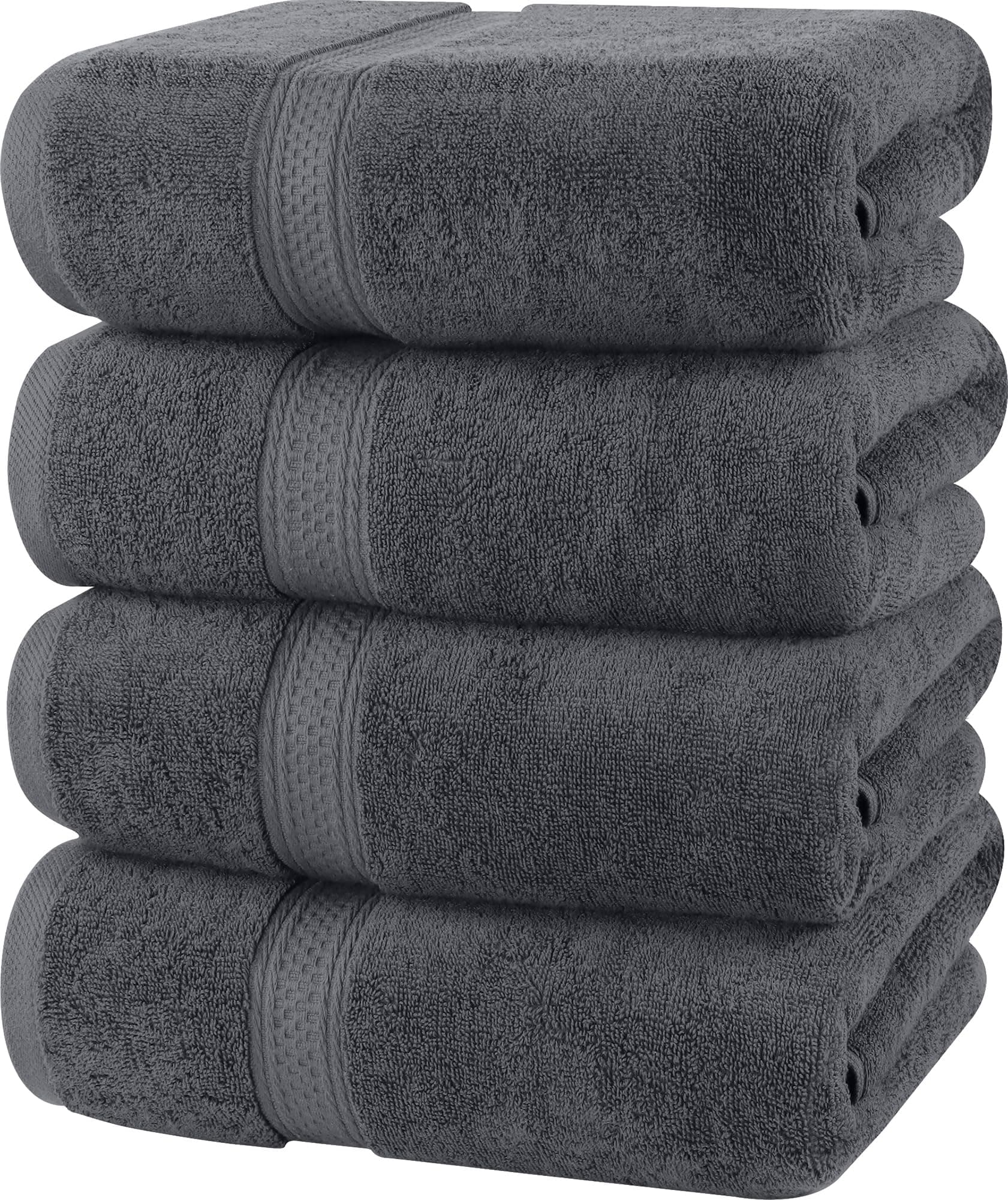 Utopia Towels - Conjunto de Toallas de baño (Paquete de 4, 69 x 137 cm) Toallas de algodón 100% Ring-Spun (Gris)