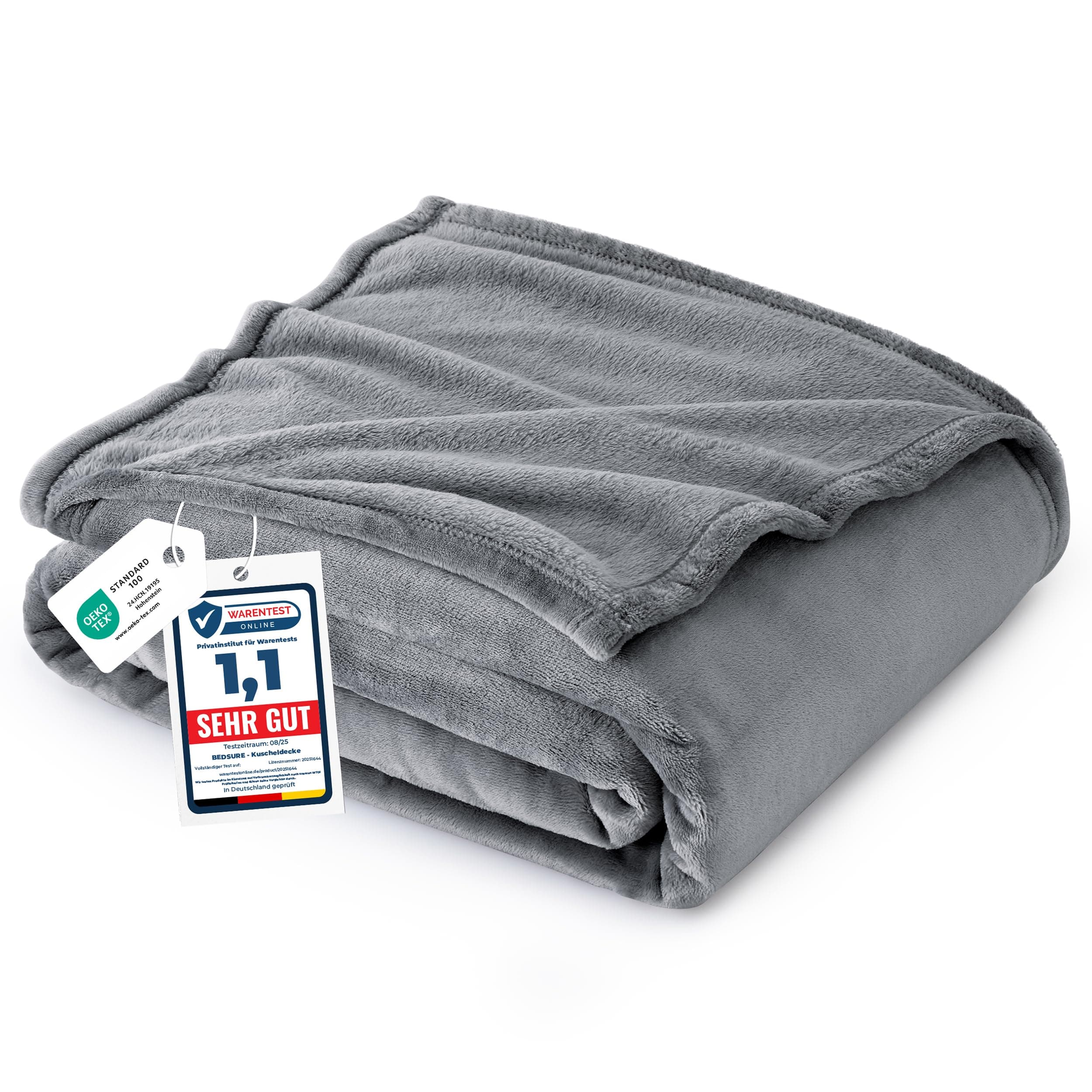 BEDSURE Kuscheldecke Flauschig Decke Fleecedecke - Wohndecke Warm Winter Weich, Sofadecke XL, Geschenke für Frauen, Decke Couch Blanket, Wohn- & Kuscheldecken 150x200cm, Sofa überwurfdecke, Grau