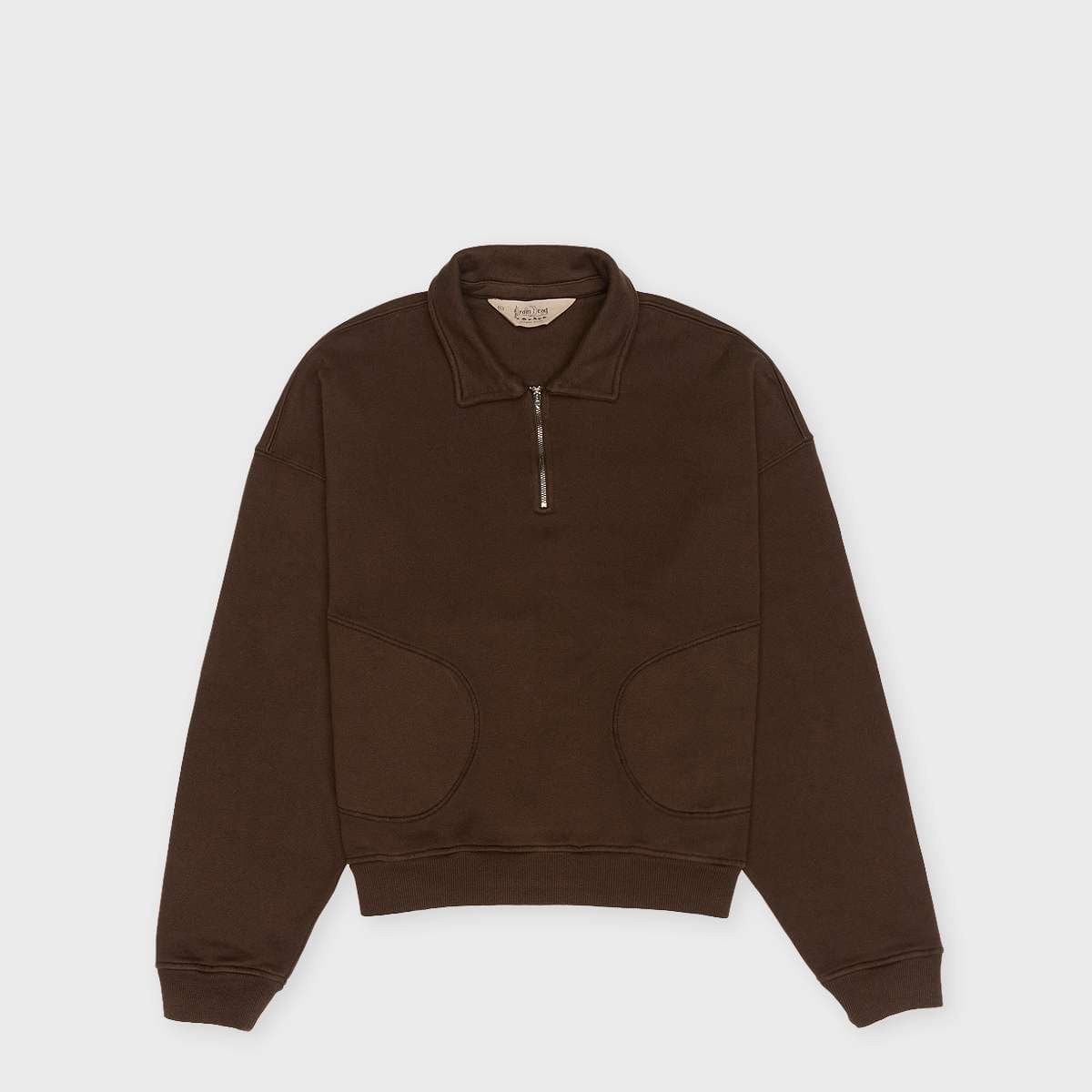 Half Zip Collared Sweatshirt brown