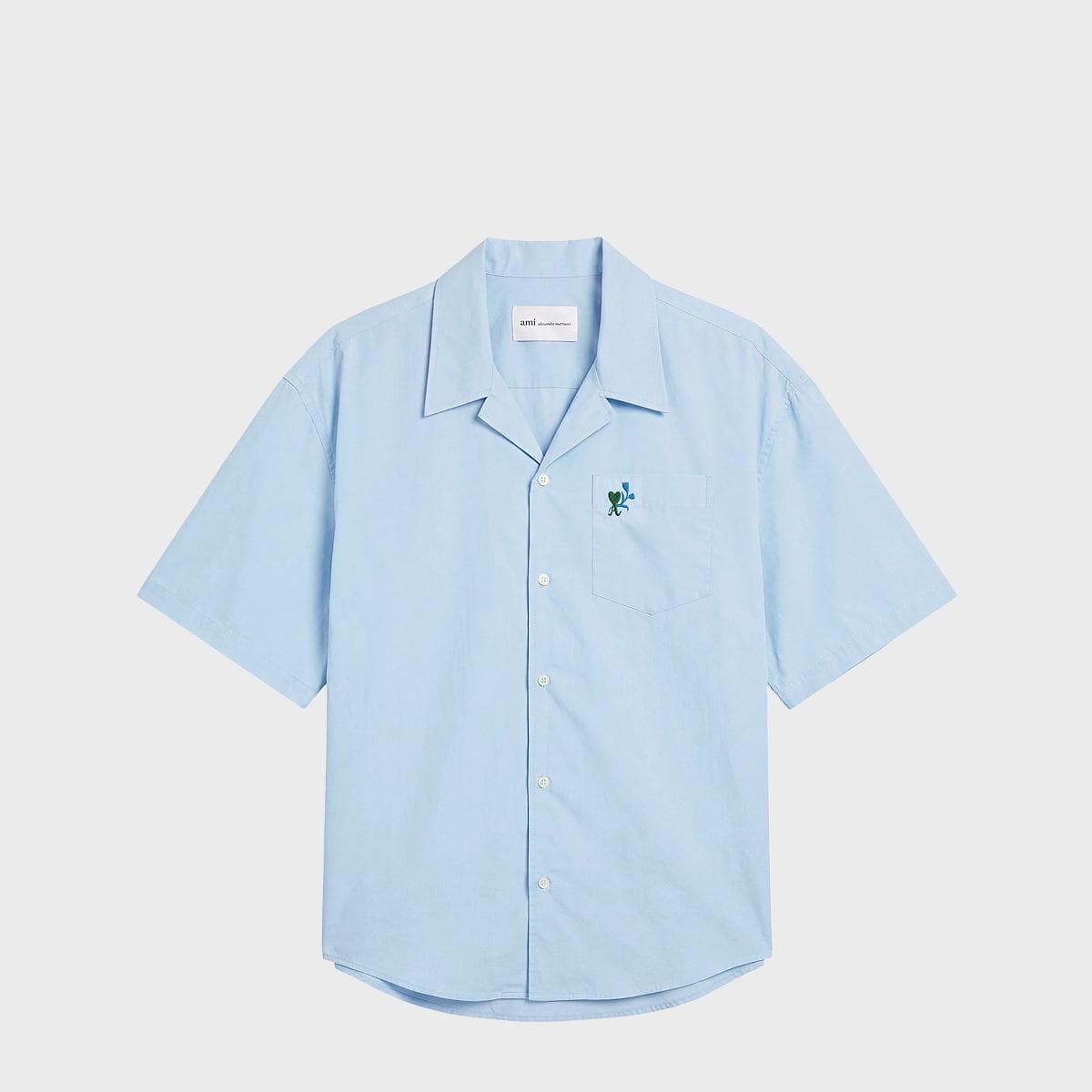 Short Sleeve Boxy Shirt Shark Collar