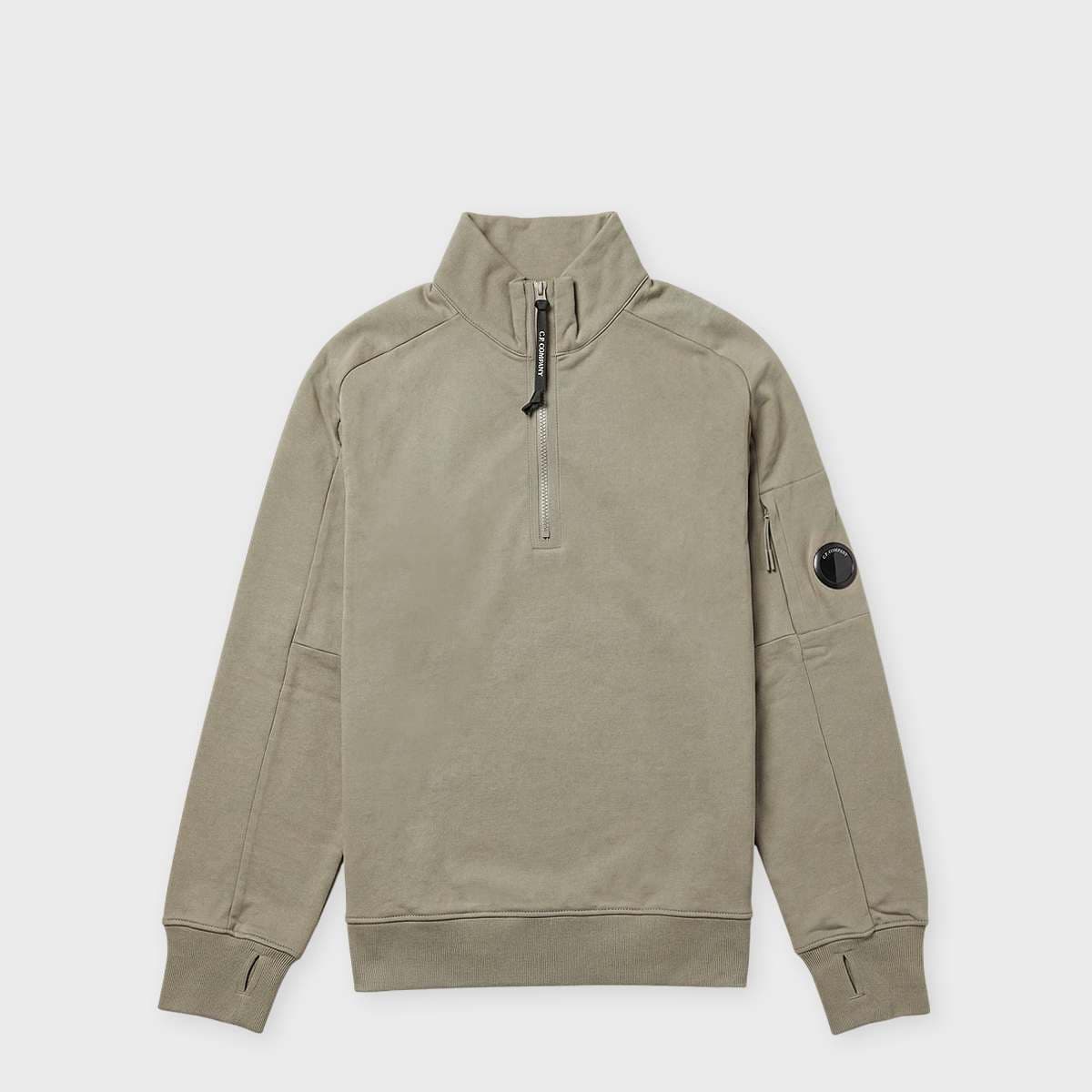Diagonal Raised Fleece Half Zip Lens Sweater fallen rock