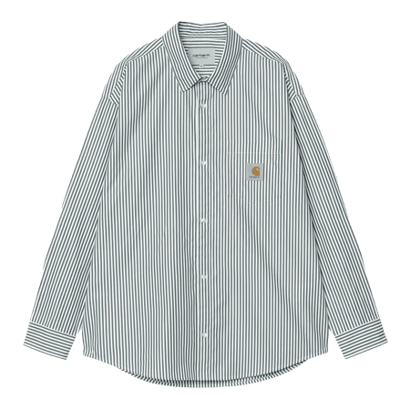 L/S Daldry Shirt (daldry stripe / office blue / wax)