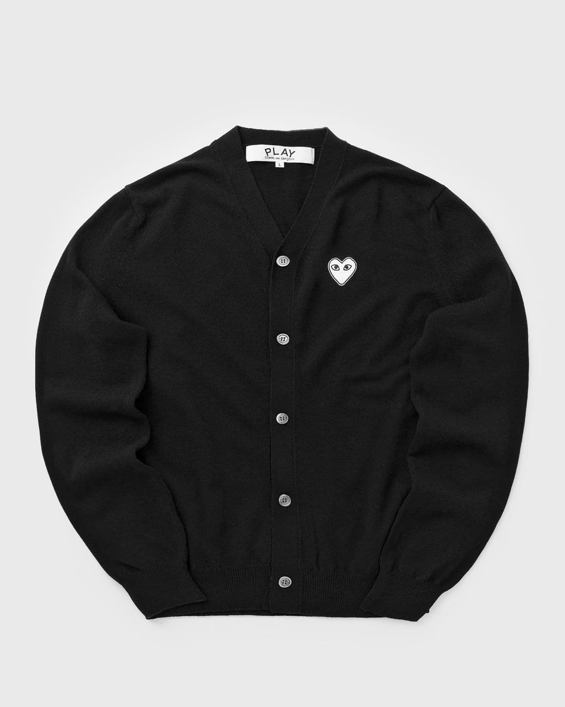 V-NECK CARDIGAN WHITE EMBLEM KNIT