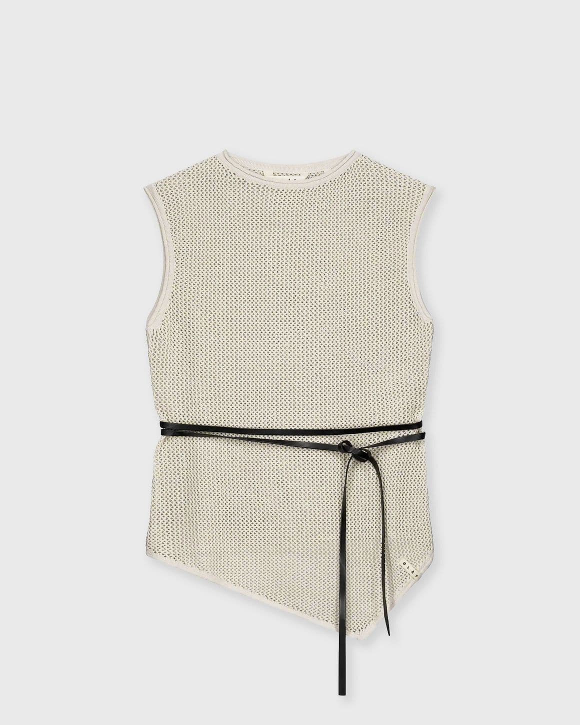 LINEN OPEN KNIT TOP