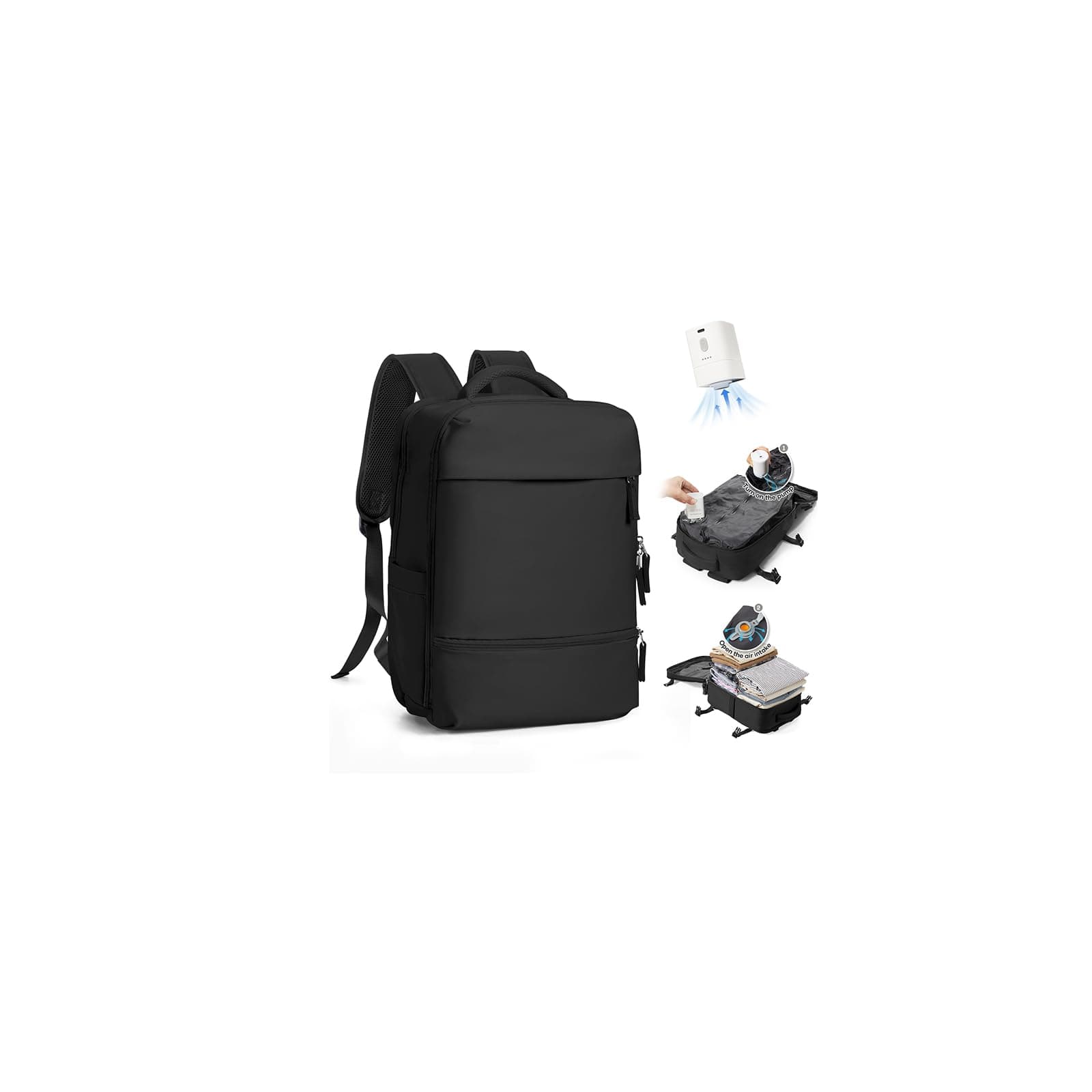 SZLX Zaino A Vuoto Bagaglio A Mano Donna, Zaino Airbag Con Sistema Di Vuoto Per Viaggi, Ryanair Viaggio Ruscksack Dimensione Cabina Con Pompa Impermeabile Uomo Valigia A Vuoto