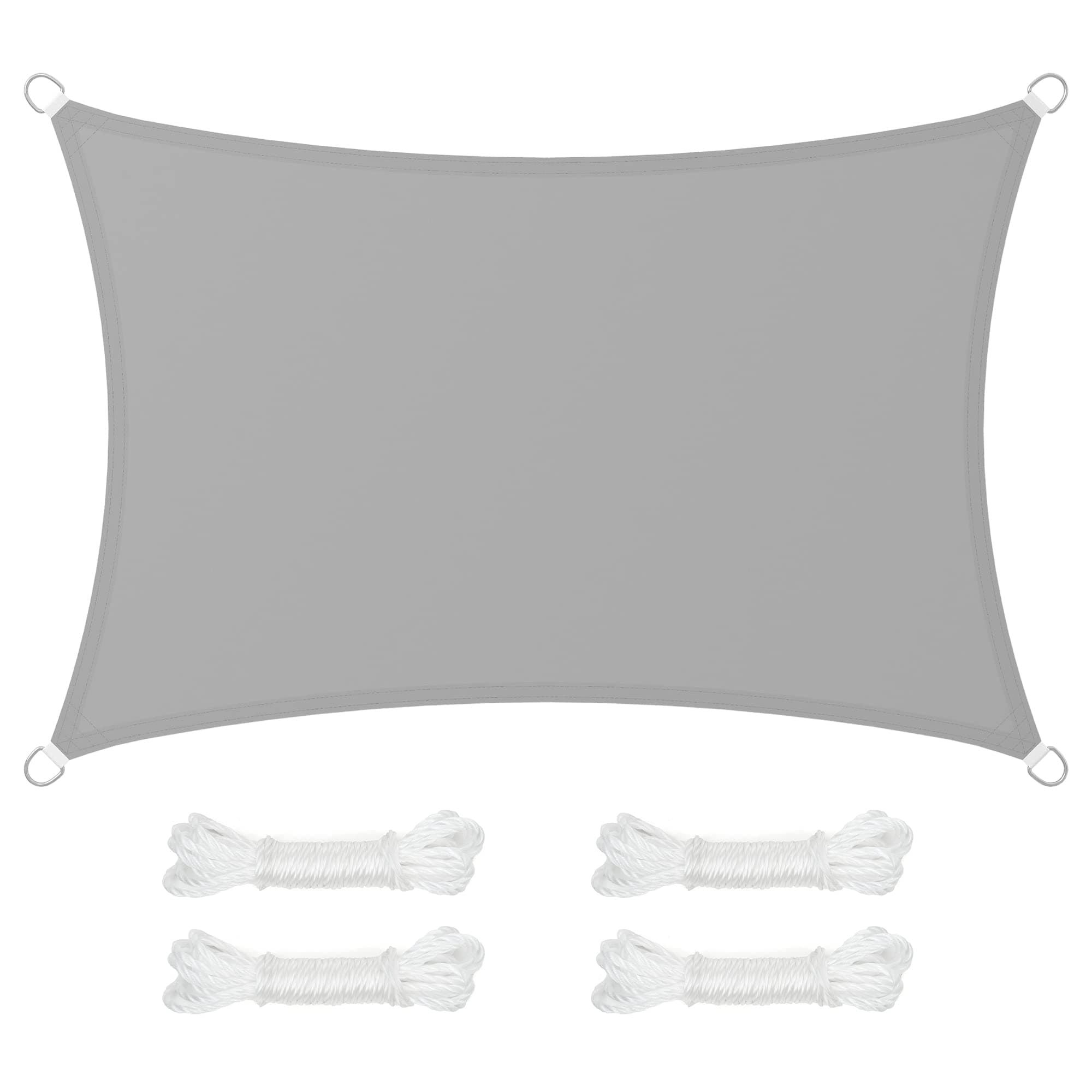 SONGMICS Sonnensegel 2 x 3 m, wasserfest mit Einer Wassersäule von 665 mm, Sonnenschutz aus reißfestem Polyester, UV-Schutz 93%, Terrasse, Garten, Balkon, rechteckig, 2 m Seile, hellgrau GSH23QY