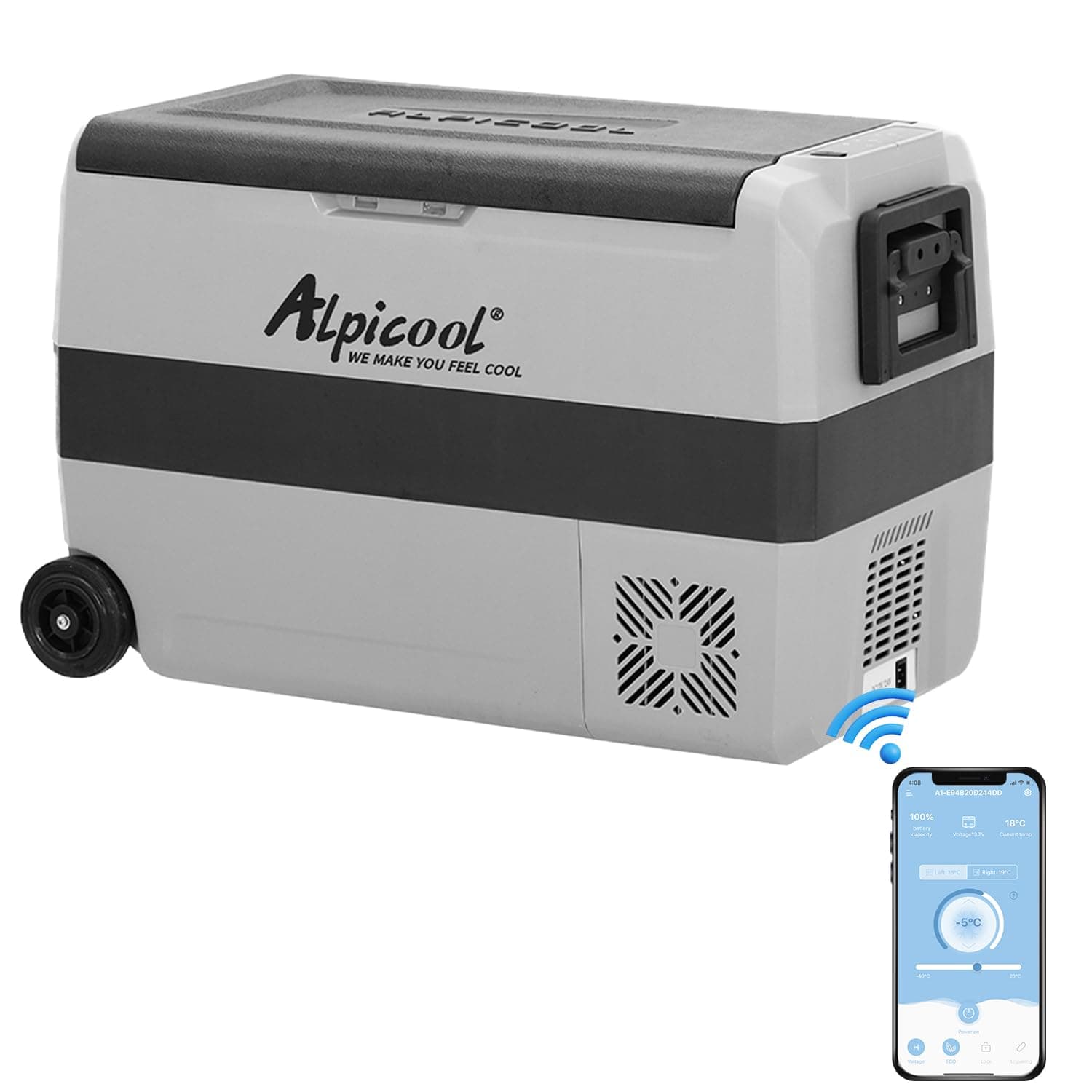 Alpicool T50 50 litri Frigoriferi per Auto Frigo Frigorifero Elettrico Congelatore Portatile per Auto/RV Camion Barca Campeggio 12/24V DC