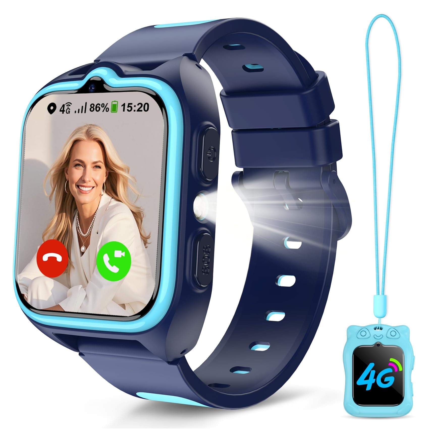 Baolubao Reloj Inteligente Niño, 4G Smartwatch Niños con GPS y Teléfono, Videollamadas, Función SOS, Mensajes, Modo Escuela, Despertador, espertador, IP68 Reloj Inteligente Niñas y Niños