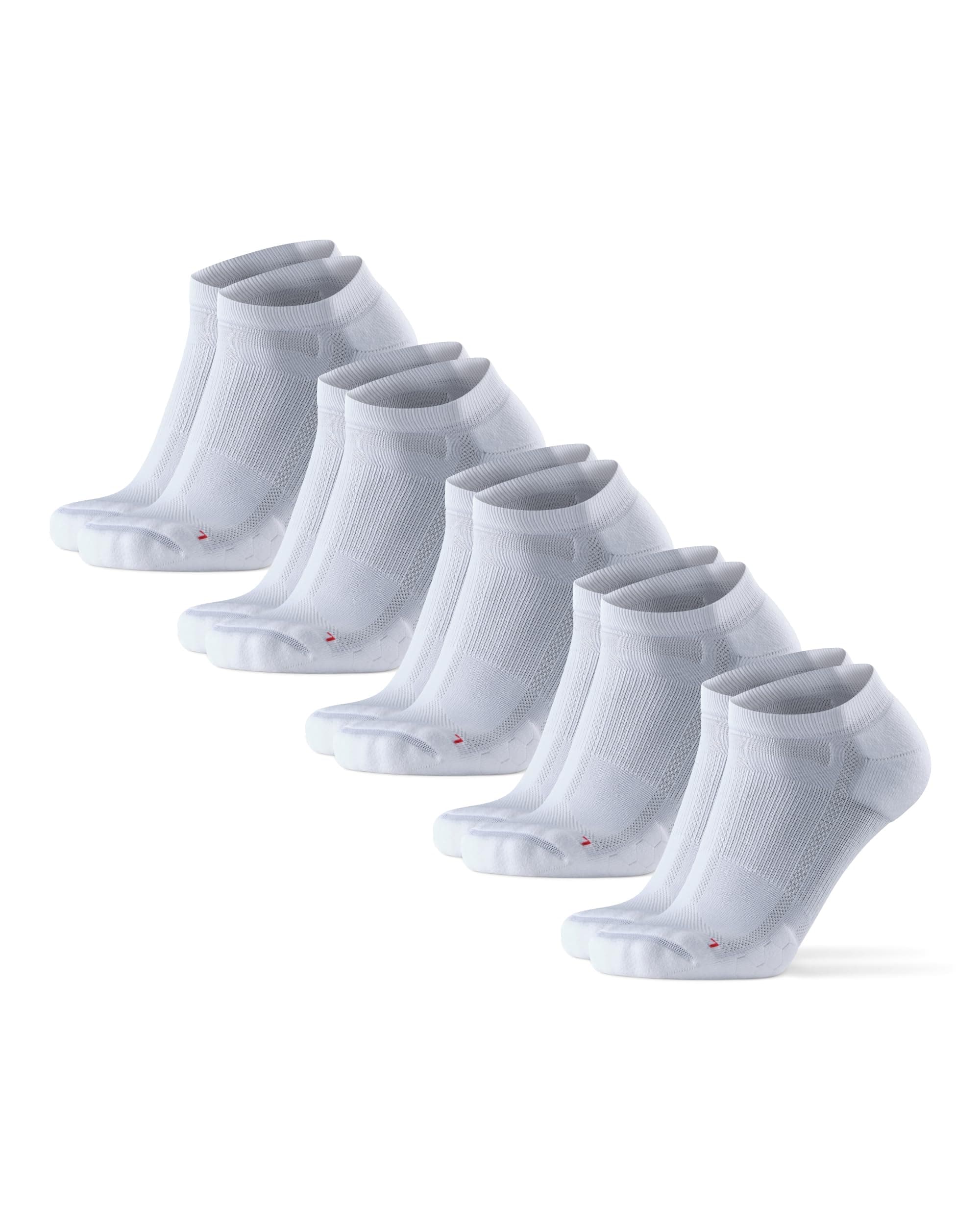 DANISH ENDURANCE Kurze Laufsocken, Sommer Sportsocken, Atmungsaktive Socken, Leichte Kompression, Gepolstert & Anti-Schweiß, Damen & Herren, 3 & 5 Paar