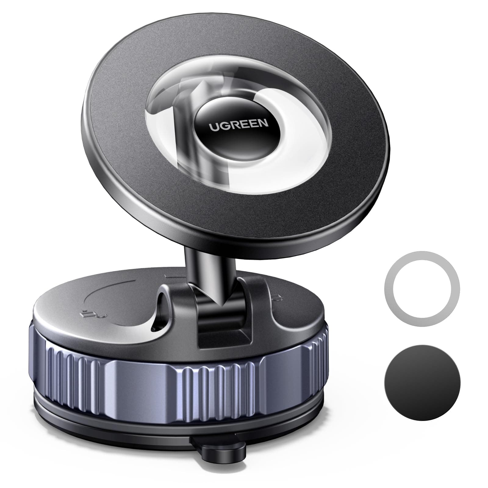 UGREEN Handyhalterung Auto für Magsafe Autohalterung, Handy Halterung Auto mit Vakuum Saugnapf & N52 Magnete 360°Drehbar ohne Kleber mit Einem Grundpolster Kompatibel mit iPhone 17 16 15 14 Pro Max