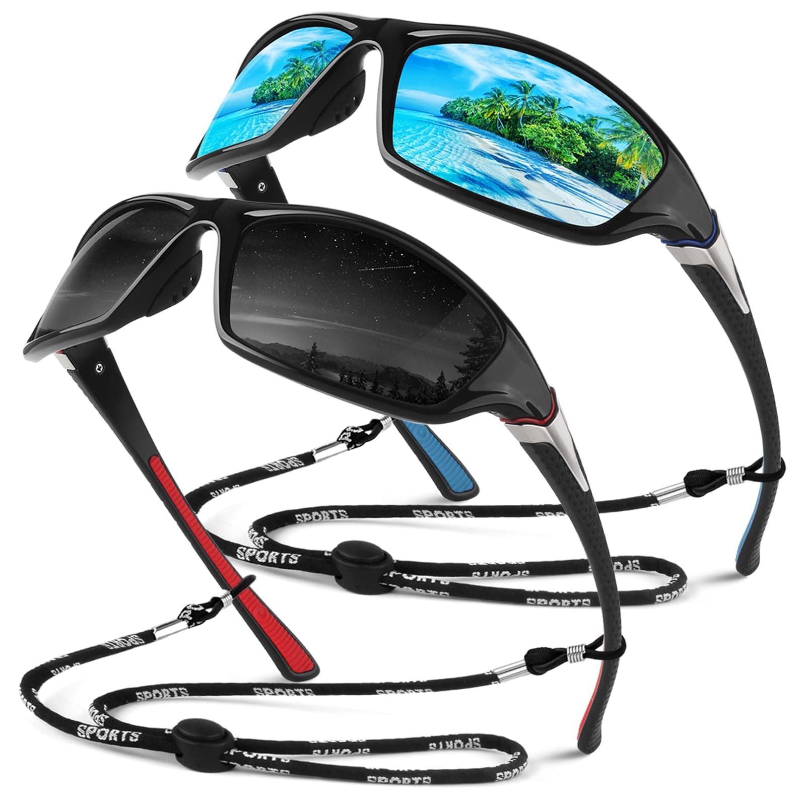 Sunier Gafas de Sol Hombre Mujer Polarizadas Deportivas Gafas de Sol Conduciendo Pesca Ciclismo Protección 100% UV400