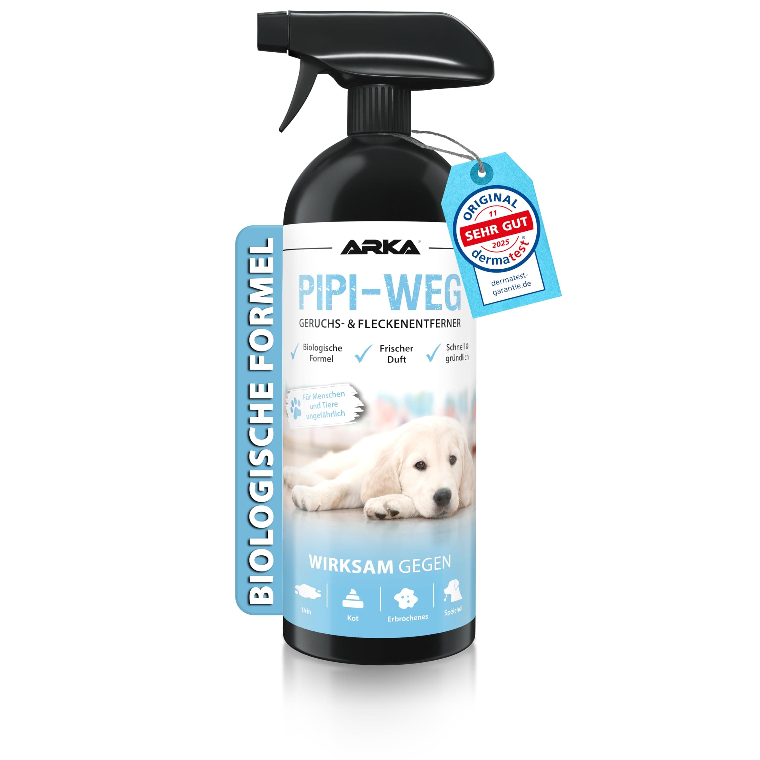 Enzymreiniger Hundeurin 750 ml – extrem stark gegen Hundepipi, Uringeruch & Flecken – biologisch, tierfreundlich und ideal für Sofa, Teppich, Auto, Hundebett & Boden – PIPI-Weg